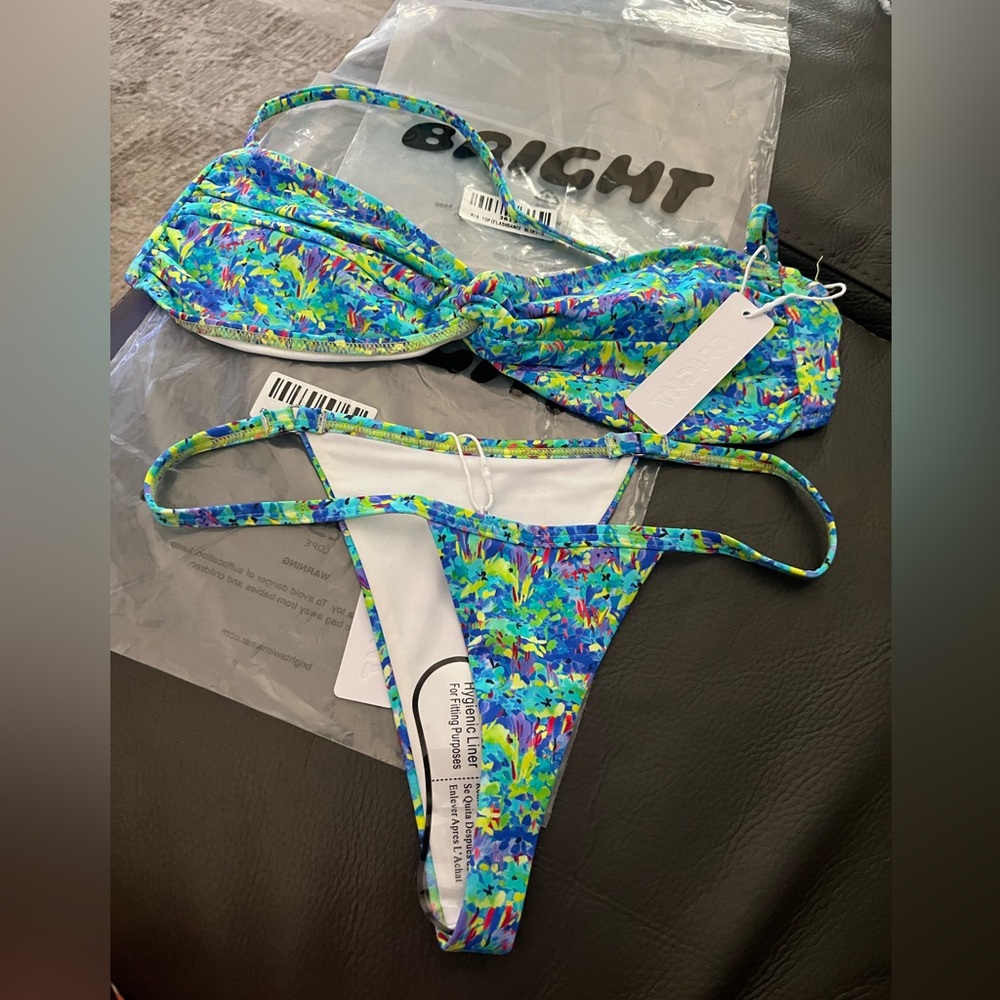 BRIGHT SWIMWEAR Flashdance Blue Freya Bottoms and Nia Top NWT